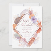 Beach Seashells Wasserfarben Coastal Chic Hochzeit Save The Date (Vorderseite)