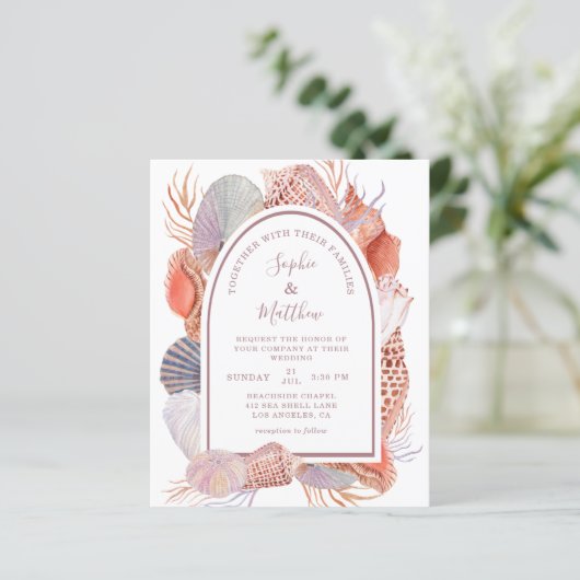 Beach Seashells Watercolor Coastal Chic (Stehend Vorderseite)