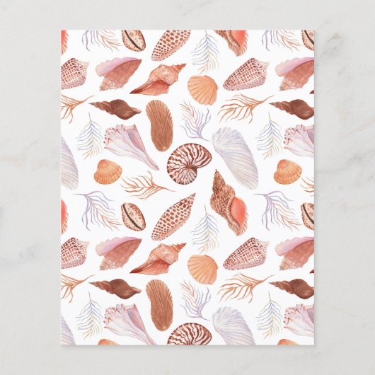 Beach Seashells Watercolor Coastal Chic (Rückseite)