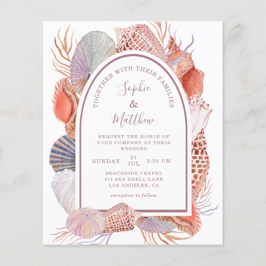 Beach Seashells Watercolor Coastal Chic (Vorderseite)