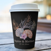 Beach Seashells Watercolor Coastal Chic Wedding Pa