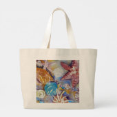 Beach Seashells Watercolor Design-Tasche Jumbo Stoffbeutel (Rückseite)