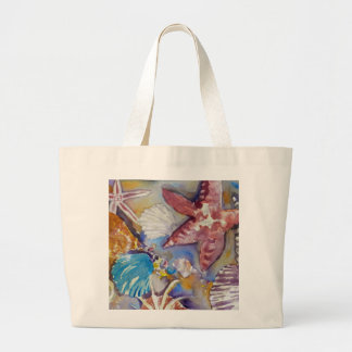 Beach Seashells Watercolor Design-Tasche Jumbo Stoffbeutel