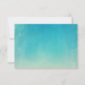 Beach Seashells Watercolor Türkis Wedding RSVP Karte (Rückseite)
