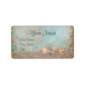 Beach Seashells Wedding Adressaufkleber (Vorne)