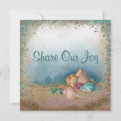 Beach Seashells Wedding Einladung (Rückseite)