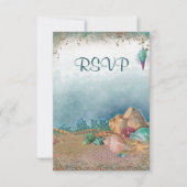 Beach Seashells Wedding RSVP Karte (Vorderseite)