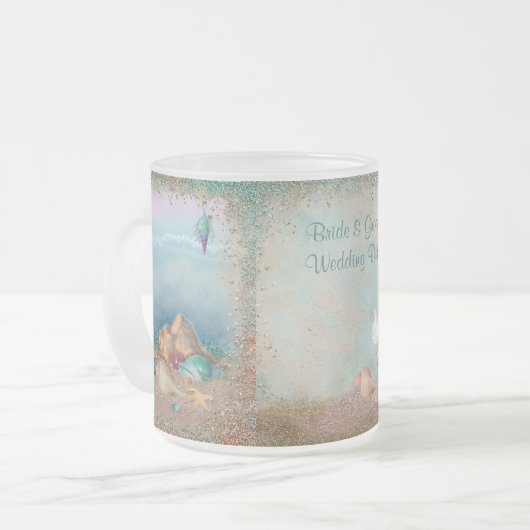 Beach Seashells Wedding Tasse (Vorderseite Links)