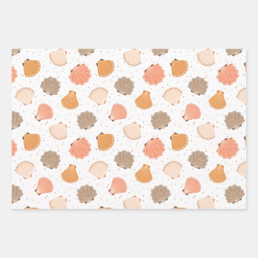Beach Seashells Wrapping Paper Set 3 Geschenkpapier Set (Vorderseite 3)