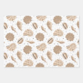 Beach Seashells Wrapping Paper Set 3 Geschenkpapier Set (Vorderseite 2)