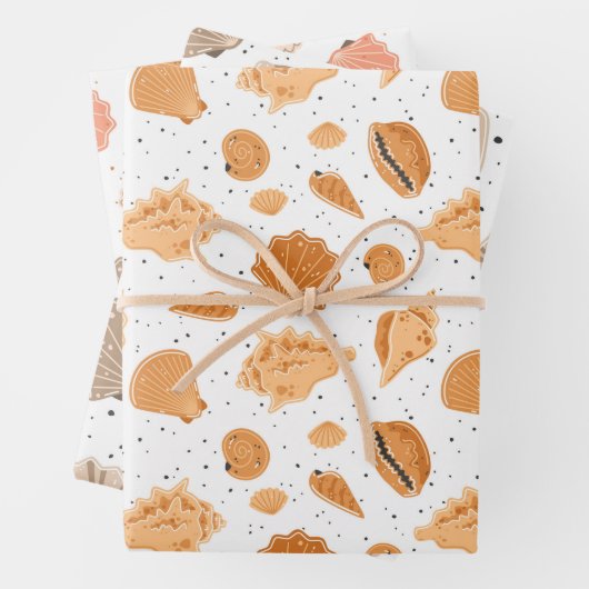 Beach Seashells Wrapping Paper Set 3 Geschenkpapier Set (Beispiel)