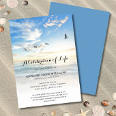 Beach Seaside Ocean Celebration of Life Funeral Einladung