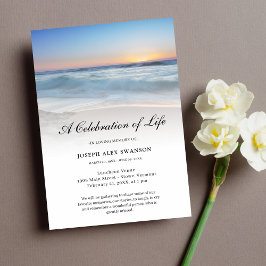 Beach Seaside Ocean Celebration of Life Funeral Einladung