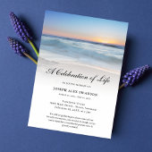 Beach Seaside Ocean Celebration of Life Funeral Einladung