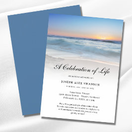 Beach Seaside Ocean Celebration of Life Funeral Einladung