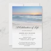 Beach Seaside Ocean Celebration of Life Funeral Einladung (Vorderseite)