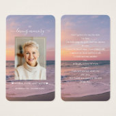 Beach Seaside Ocean Sunset Foto Beerdigung Gebet (Vorne & Hinten)