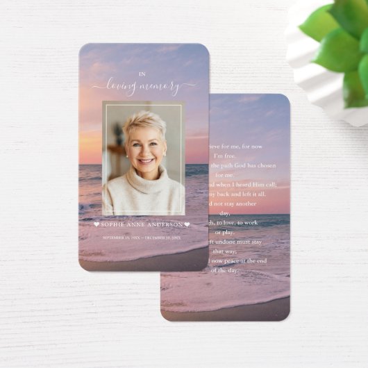 Beach Seaside Ocean Sunset Foto Beerdigung Gebet (Schreibtisch)