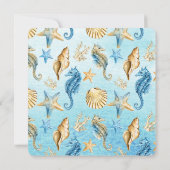 Beach | Seaside Seashells Brautparty Einladung (Rückseite)