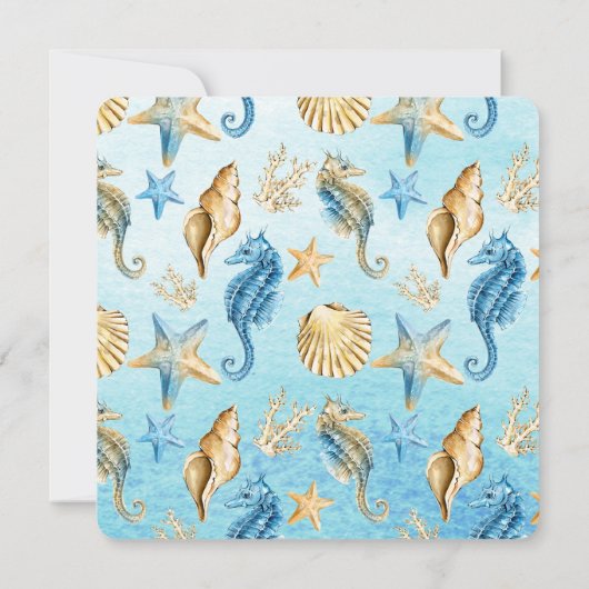 Beach | Seaside Seashells Brautparty Einladung (Rückseite)