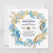 Beach | Seaside Seashells Brautparty Einladung (Vorderseite)