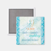 Beach Seepferd Hochzeit Sichern Sie das Datum Magnet (Vorderseite/Rückseite)