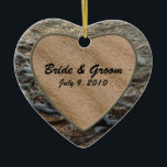 Beach Serenity Keepake Hochzeitsfeier Keramik Ornament<br><div class="desc">Die Wellen des Ozeans am Sandstrand. Fügen Sie Ihr Foto hinzu.</div>