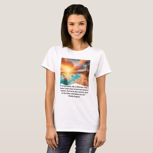"Beach Serenity Quote T - Shirt" T-Shirt (Vorne ganz)