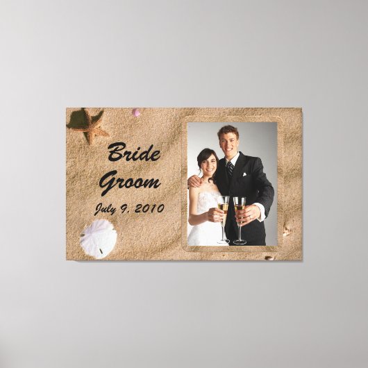 Beach Serenity Wedding Foto Wrapped Canvas Leinwanddruck (Vorderseite)