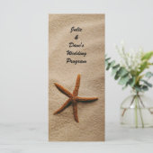 Beach Serenity Wedding Program Card Programm (Stehend Vorderseite)