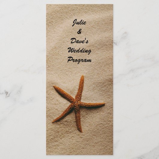 Beach Serenity Wedding Program Card Programm (Vorderseite)