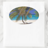 Beach Seven Mile Grand Cayman Ovaler Aufkleber (Tasche)