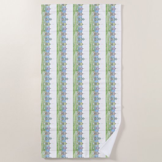 Beach Shack Life 1; Strandhandtuch (Vorderseite)