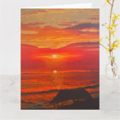 Beach Shack, Original von Gary Poling Karte (Gelbe Blume)