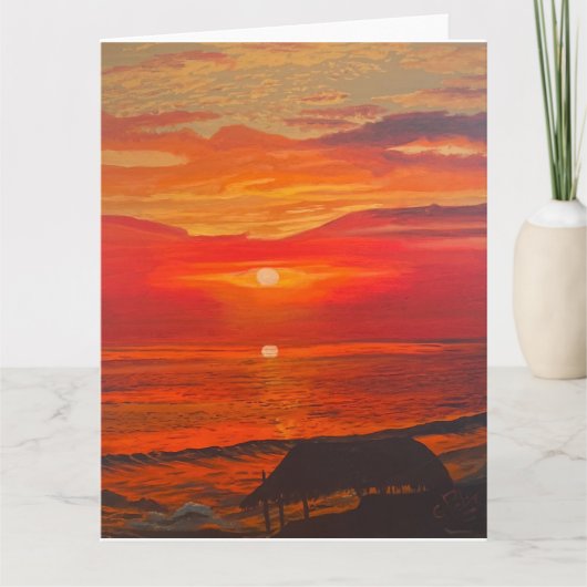 Beach Shack, Original von Gary Poling Karte (Vorderseite)