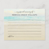 Beach Share A Memory Foto Beerdigung Postkarte (Vorderseite)