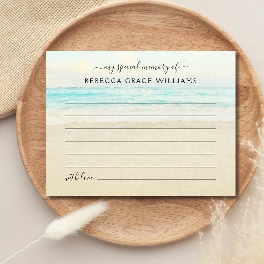 Beach Share A Memory Foto Beerdigung Postkarte