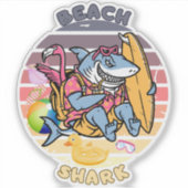 Beach Shark Adventures Aufkleber (Vorderseite)
