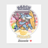 Beach Shark Adventures Aufkleber (Blatt)