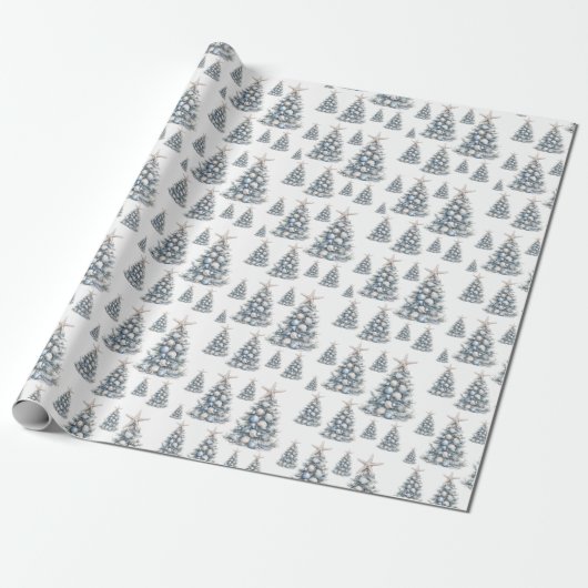 Beach Shell Christmas Tree Pattern Geschenkpapier (Ungerollt)