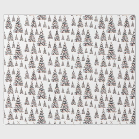 Beach Shell Christmas Tree Pattern Geschenkpapier (Flach)