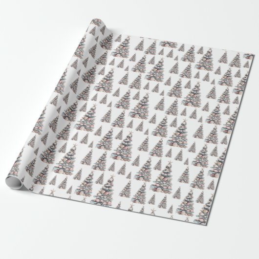 Beach Shell Christmas Tree Pattern Geschenkpapier (Ungerollt)