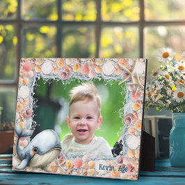 Beach Shells Whale Photo Frame for Kids Fotoplatte
