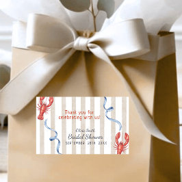 beach She's a Catch Bridal Shower Thank You Rechteckiger Aufkleber