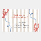 beach She's a Catch Bridal Shower Thank You Rechteckiger Aufkleber (Vorderseite)