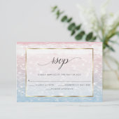 Beach Shimmer Pink Ocean Water RSVP Karte (Stehend Vorderseite)
