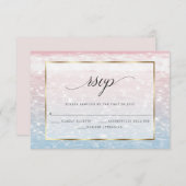 Beach Shimmer Pink Ocean Water RSVP Karte (Vorne/Hinten)