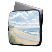 Beach Shore Walk | Coastal Ocean Watercolor Laptopschutzhülle (Vorderseite Links)