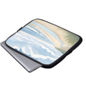 Beach Shore Walk | Coastal Ocean Watercolor Laptopschutzhülle (Vorne Knopf)