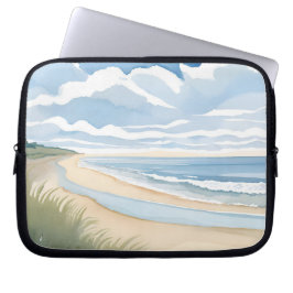 Beach Shore Walk | Coastal Ocean Watercolor Laptopschutzhülle